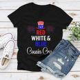 Red White & Blue Cousin Crew 4Th Of July Firework Matching Women V-Neck T-Shirt