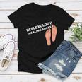 Reflexology Massage Therapist Reflexology Healing Soles Women V-Neck T-Shirt