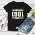 Retro 41 Years Old Vintage 1981 Established 41St Birthday Women V-Neck T-Shirt