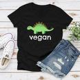 Vegan Dinosaur Green Save Wildlife Women V-Neck T-Shirt