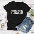 Womens Fitness Gym Keep Moving Forward Art In Front And Back Women V-Neck T-Shirt