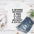 A Woman Without A Man Is Like A Fish Without A Bicycle Women V-Neck T-Shirt