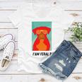 I Am Feral Coll Red Dog Women V-Neck T-Shirt