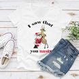 I Saw That You Nasty Red Santa Women V-Neck T-Shirt