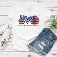 Peace Love America Flag Sunflower 4Th Of July Memorial Day Women V-Neck T-Shirt