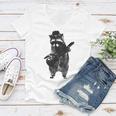 Raccoon Wielding Ukulele Women V-Neck T-Shirt