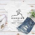 Running Is Cheaper Than Therapy A Celebration Of Running Women V-Neck T-Shirt