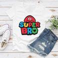 Super Bro Funny Brother Video Gaming Lover Gift Birthday Holiday By Mesa Cute Women V-Neck T-Shirt