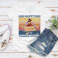 Turkey Happy Thanks Vegan Turkey Vintage Retro Women V-Neck T-Shirt