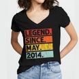 8Th Birthday Gifts Legend Since May 2014 8 Years Old Women V-Neck T-Shirt