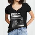 Broccolini Nutrition Facts Funny Women V-Neck T-Shirt