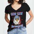 Caw Caw Motherfucker Funny 4Th Of July Patriotic Eagle Women V-Neck T-Shirt