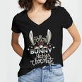 Follow The Bunny He Has Chocolate Women V-Neck T-Shirt