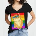 Funny Cat Lgbt Gay Rainbow Pride Flag Boys Men Girls Women Women V-Neck T-Shirt Funny Cat Lgbt Gay Rainbow Pride Flag Boys Men Girls Women Women V-Neck T-Shirt