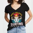 Funny Enjoy The Summer Holiday Summer Surfing Paradise Women V-Neck T-Shirt