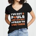 Ive Got 5 Fouls And I Am Not Afraid Basketball Player Cute Women V-Neck T-Shirt