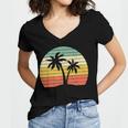 Palm Tree Vintage Retro Style Tropical Beach Women V-Neck T-Shirt
