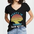 Party In Slow Motion Vintage Funny Boating Boating Gifts Women V-Neck T-Shirt