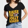 Pirates Raise The Jolly Roger Women V-Neck T-Shirt