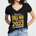 Proud Single Mom Of A Class Of 2022 Graduate Student Senior Women V-Neck T-Shirt