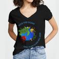 Save The Ocean Keep The Sea Plastic Free Women V-Neck T-Shirt