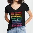 The World Has Bigger Problems Lgbt Community Gay Pride Women V-Neck T-Shirt