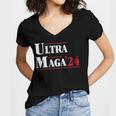 Ultra Maga Retro Style Red And White Text Women V-Neck T-Shirt