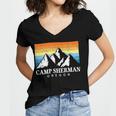 Vintage Camp Sherman Oregon Mountain Hiking Souvenir PrintShirt Women V-Neck T-Shirt