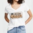 Caffeine Queen Graphic Shirt Design Women V-Neck T-Shirt