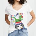 Easter Dinosaur Happy Eastrawr Easter Saurus Rex Women V-Neck T-Shirt