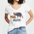 Funny Cookie Raccoon Food Lover Women V-Neck T-Shirt