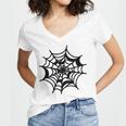 Halloween Spider Web Pattern Women V-Neck T-Shirt