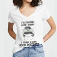 Im Staying Home Today I Think I Have Mood Poisoning Women V-Neck T-Shirt