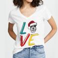 Love My Xmas Miniature Schnauzer Women V-Neck T-Shirt