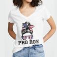 Pro 1973 Roe Cute Messy Bun Mind Your Own Uterus Women V-Neck T-Shirt