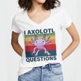 Retro I Axolotl Questions Funny Cute Axolotl Women V-Neck T-Shirt