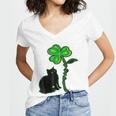 St Patricks Day Black Cat My Lucky Charm Women V-Neck T-Shirt