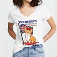 The Queen’S Platinum Jubilee 1952-2022 Corgi Union Jack Women V-Neck T-Shirt