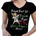 Friends Dont Let Friends Fight Celiac Disease Alone Unicorn Green Ribbon Celiac Disease Celiac Disease Awareness Women V-Neck T-Shirt