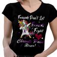 Friends Dont Let Friends Fight Chronic Pain Alone Unicorn Purple Ribbon Chronic Pain Support Chronic Pain Awareness Women V-Neck T-Shirt