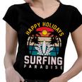 Funny Enjoy The Summer Holiday Summer Surfing Paradise Women V-Neck T-Shirt