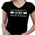 Funny Humanity Over Money Women V-Neck T-Shirt