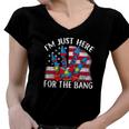 Im Just Here For The Bang Funny Fireworks Humor Women V-Neck T-Shirt