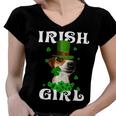 Jack Russell Terrier Patricks Day For Dog Lovers Women V-Neck T-Shirt