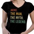 Jackie Name Shirt Jackie Family Name V3 Women V-Neck T-Shirt