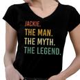 Jackie Name Shirt Jackie Family Name Women V-Neck T-Shirt