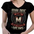 Malone Blood Run Through My Veins Name Women V-Neck T-Shirt