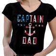 Mens Patriotic Captain Dad American Flag Boat Owner 4Th Of July Women V-Neck T-Shirt