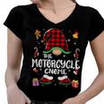 Motorcycle Gnome Buffalo Plaid Red 460 Shirt Women V-Neck T-Shirt