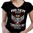 Nilsen Blood Runs Through My Veins Name Women V-Neck T-Shirt